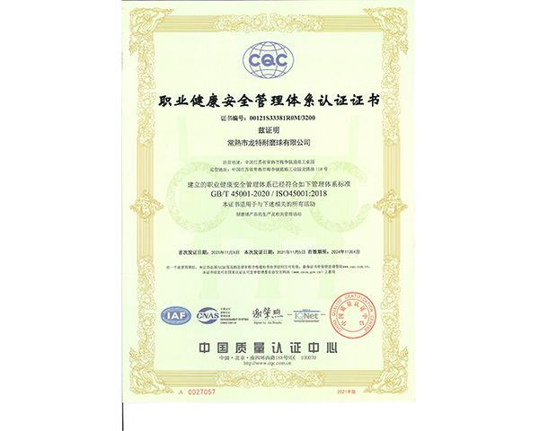 Occupational health and safety management system certification